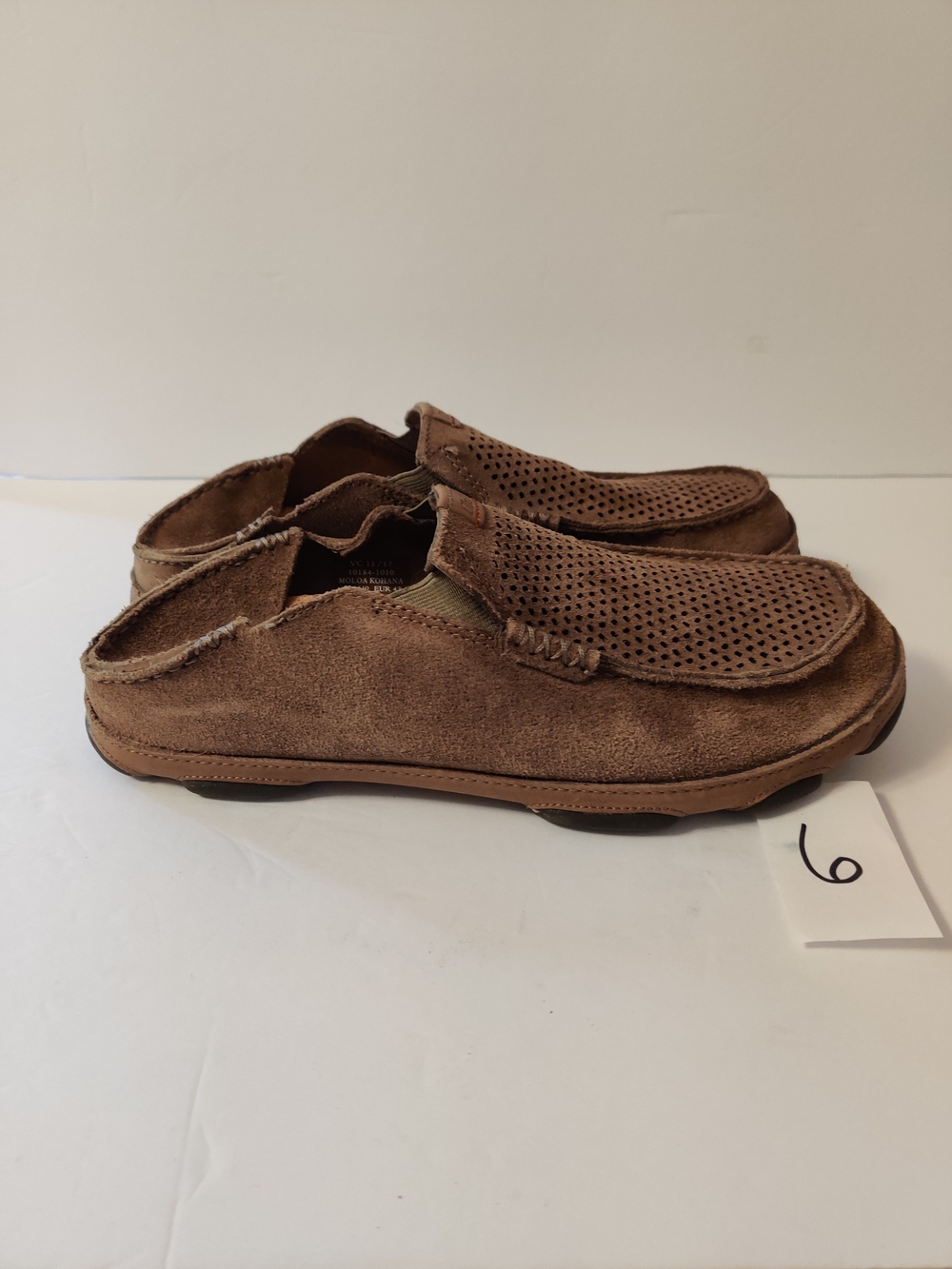 OluKai Moloa Suede Slip-On Shoes Brown 10